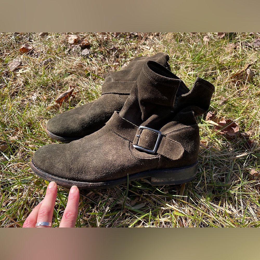 FRYE Suede slouch Bootie — boots